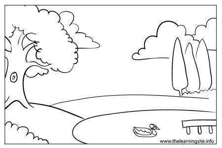 Пейзаж Солнечный раскраска