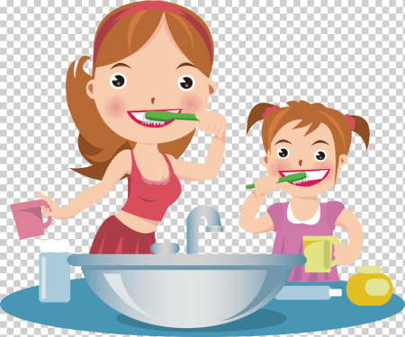 Мультяшка умывается