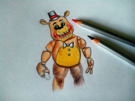 Нарисовать Фредди из ФНАФ 1