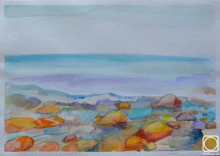 Янтарный берег акварель