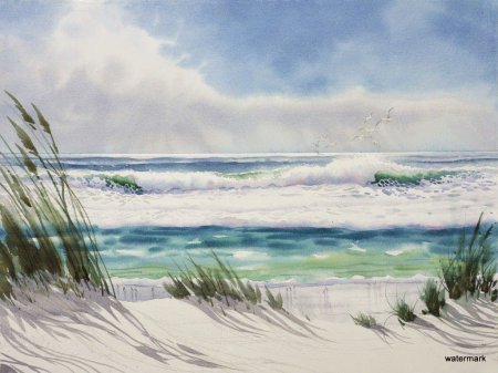 Акварель Маяк. Скетч Peter