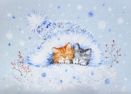 Новогодниикотята раскраски
