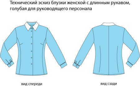 Техническое описание женской блузки с длинным рукавом