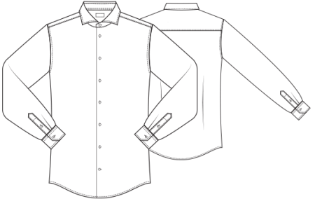 Эскиз мужской сорочки короткий рукав