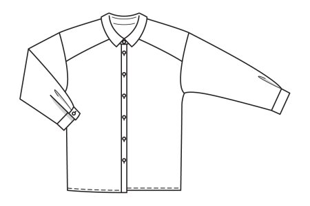 Рубашка технический эскиз сзади