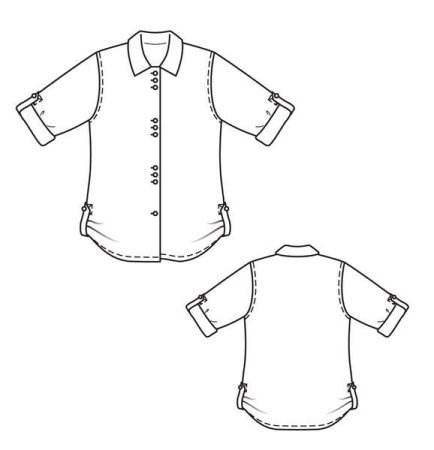 Технический эскиз рубашки женской