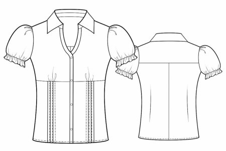 Технический рисунок мужской сорочки