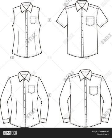 Рубашка с коротким рукавом рисовать