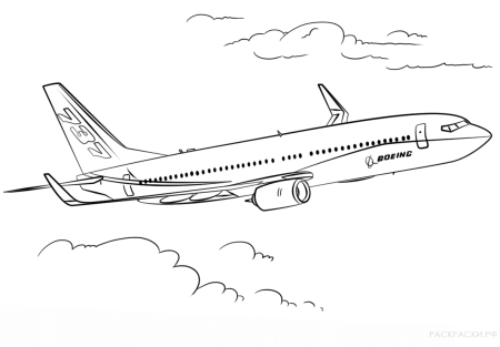 Раскраска самолет Boeing 737