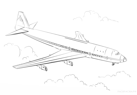 Раскраска самолет Боинг 747
