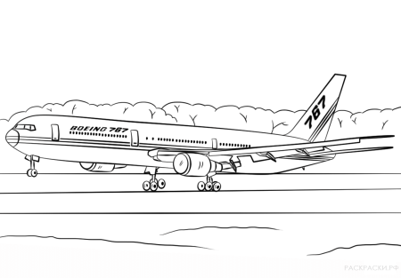 Раскраска самолет Боинг 747