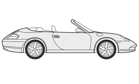 Порше 911 нарисованный сбоку