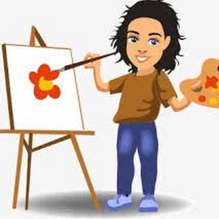 Художник на прозрачном фоне