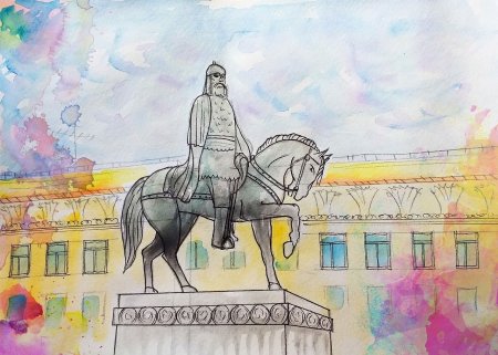 Староволжский мост в Твери на закате