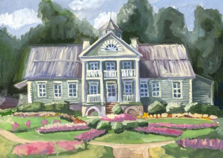 Нарисовать дворянскую усадьбу