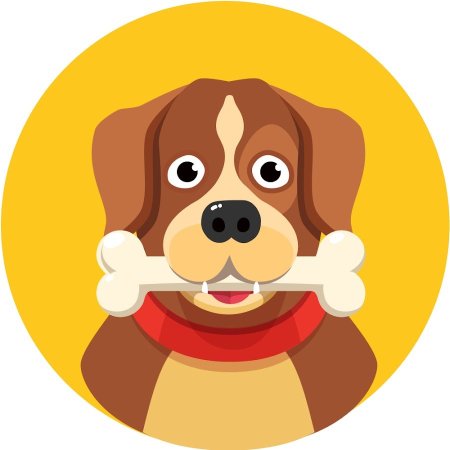 Мордочка собачки в круге