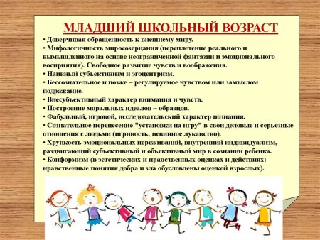 Признаки младшего школьного возраста