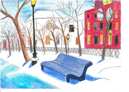 Городской зимний пейзаж легкий