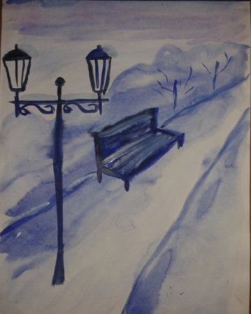 Рисунок зимнего парка