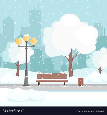 Вектор зима в парке
