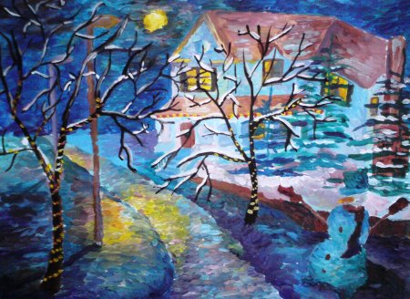 Рисование на тему красавица зима