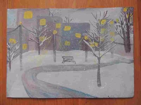 Рисование первый снег