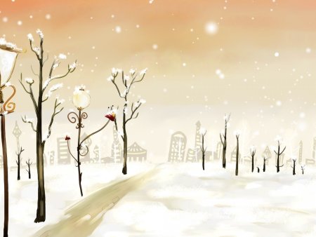 Зимний город рисунок детский