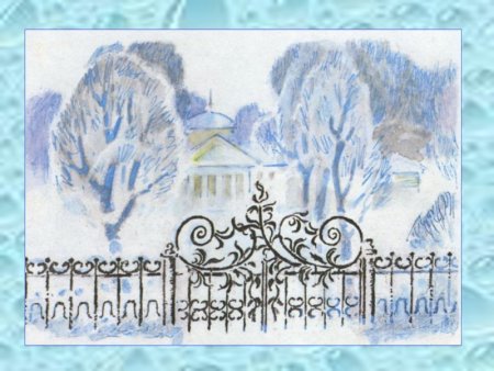 Батик зимний пейзаж