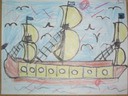 Рисование флотилия Петра 1