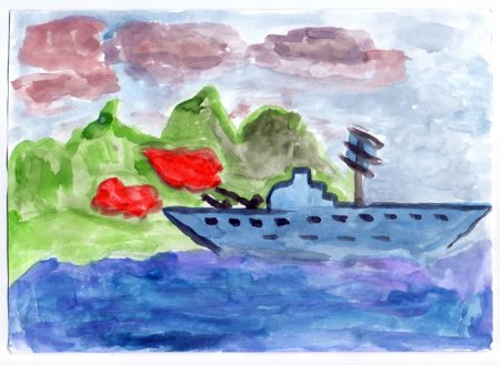 Военные корабли для рисования детям