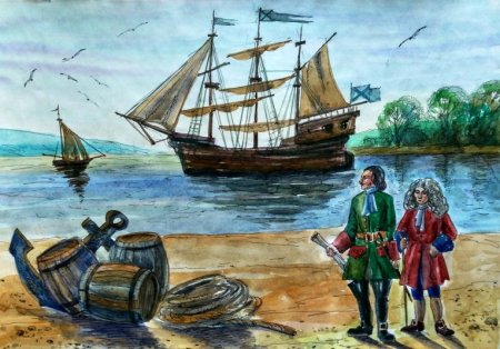 Флот Петра 1 рисунок