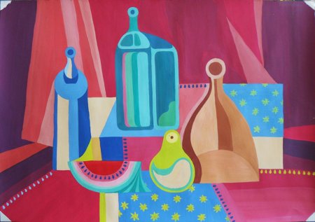 Декоративный натюрморт, училище Рериха