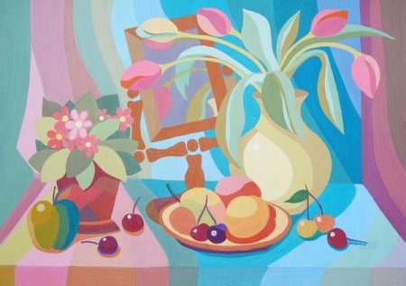 Декоративный натюрморт с фруктами