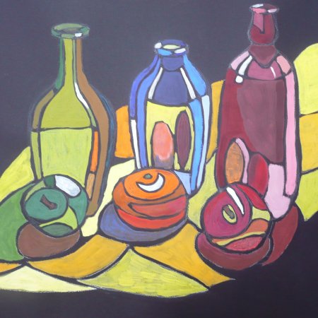 Натюрморт цветной бумагой