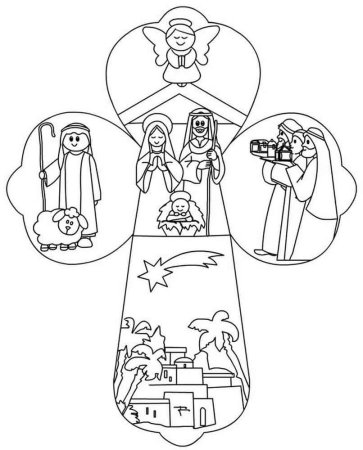 Вертеп раскраска вертеп Рождественский