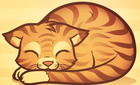 Кошка спит рисунок