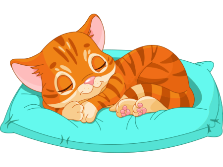 Мультяшный спящий котенок