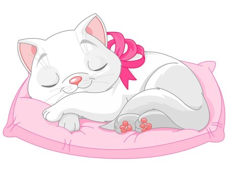 Мультяшная кошка лежит