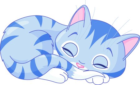 Кошка спит вектор