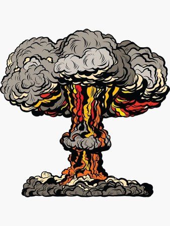 Атомный взрыв нарисованный