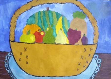 Корзина с фруктами изо