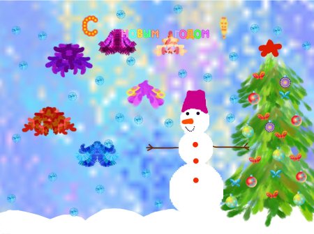 Новогодний фейерверк рисование