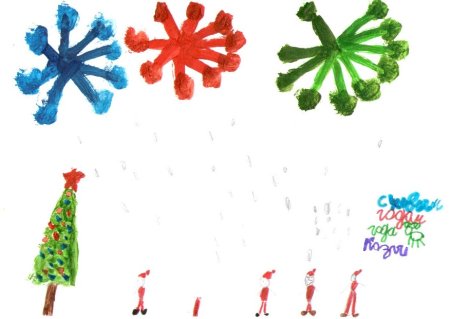 Новогодний салют детские рисунки