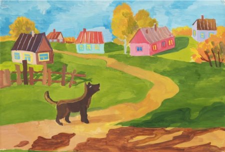 Детские рисунки деревни