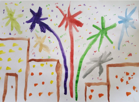 Салют детские рисунки