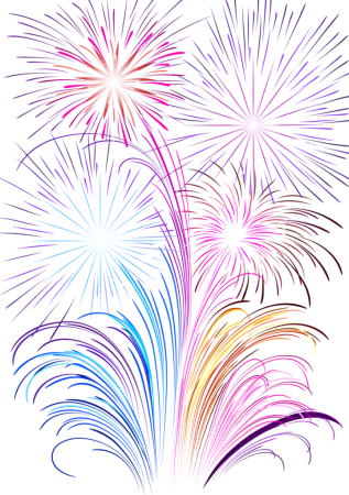 Салют на прозрачном фоне