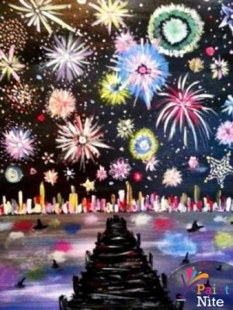 Новогодний салют рисунок детский