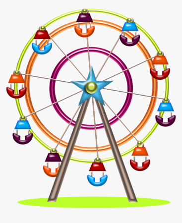 Колесо обозрения для детей на прозрачном фоне