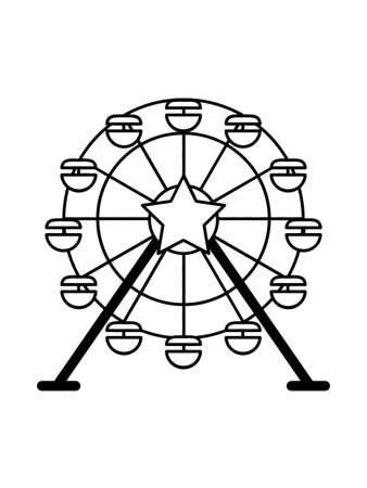 Колесо обозрения раскраска для детей
