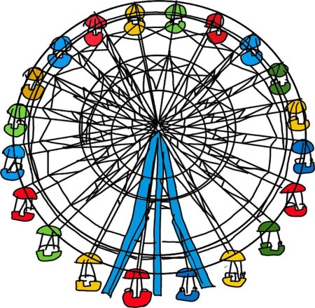 Колесо обозрения на белом фоне